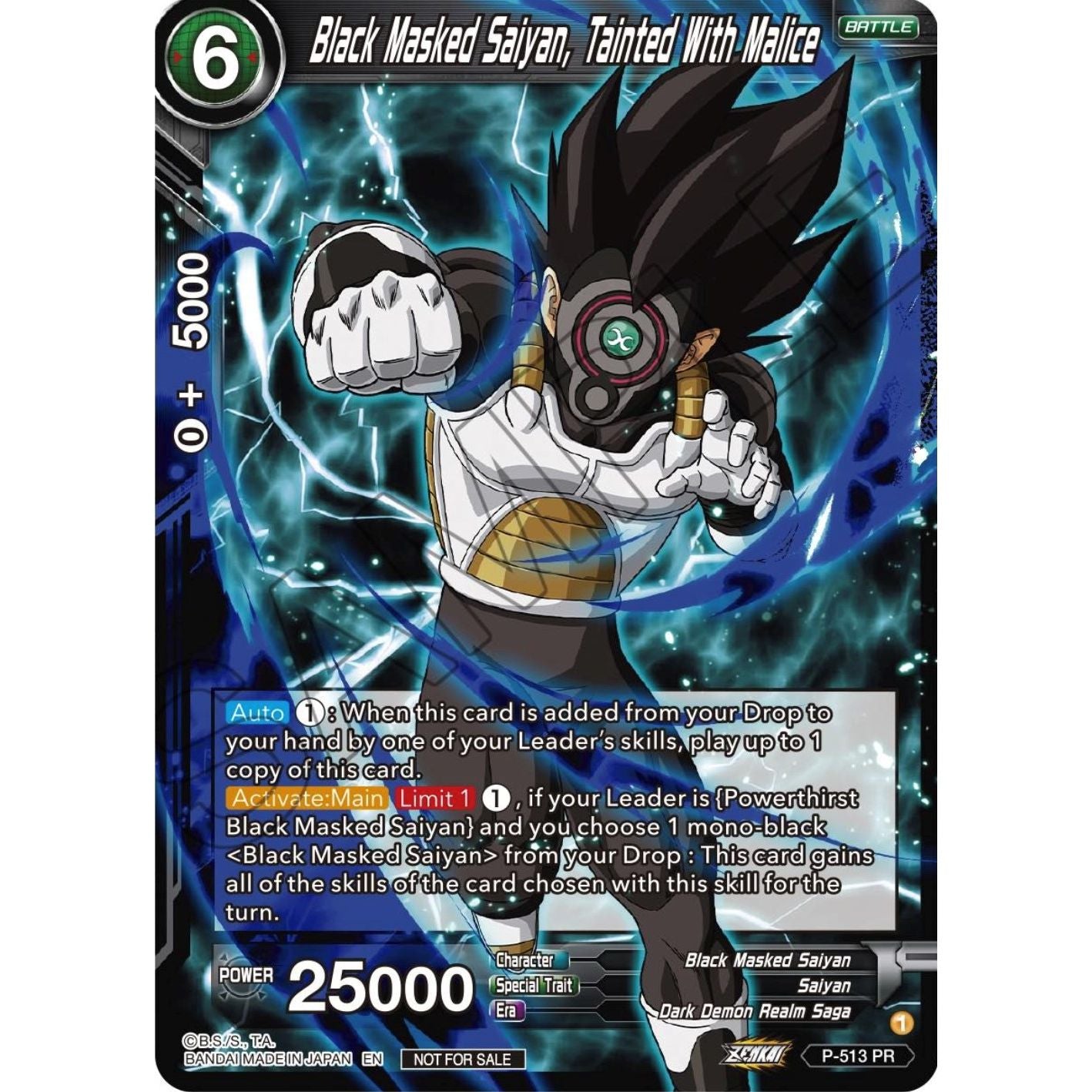 Image for Black Masked Saiyan, Tainted With Malice (Zenkai Series Tournament Pack Vol.4) (P-513) (TPR) - Dragon Ball Super: Masters