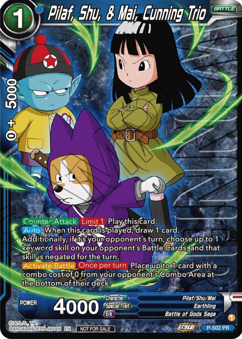 Image for Pilaf, Shu, & Mai, Cunning Trio (Zenkai Series Tournament Pack Vol.4 Winner) (P-502) (TPR) - Dragon Ball Super: Masters