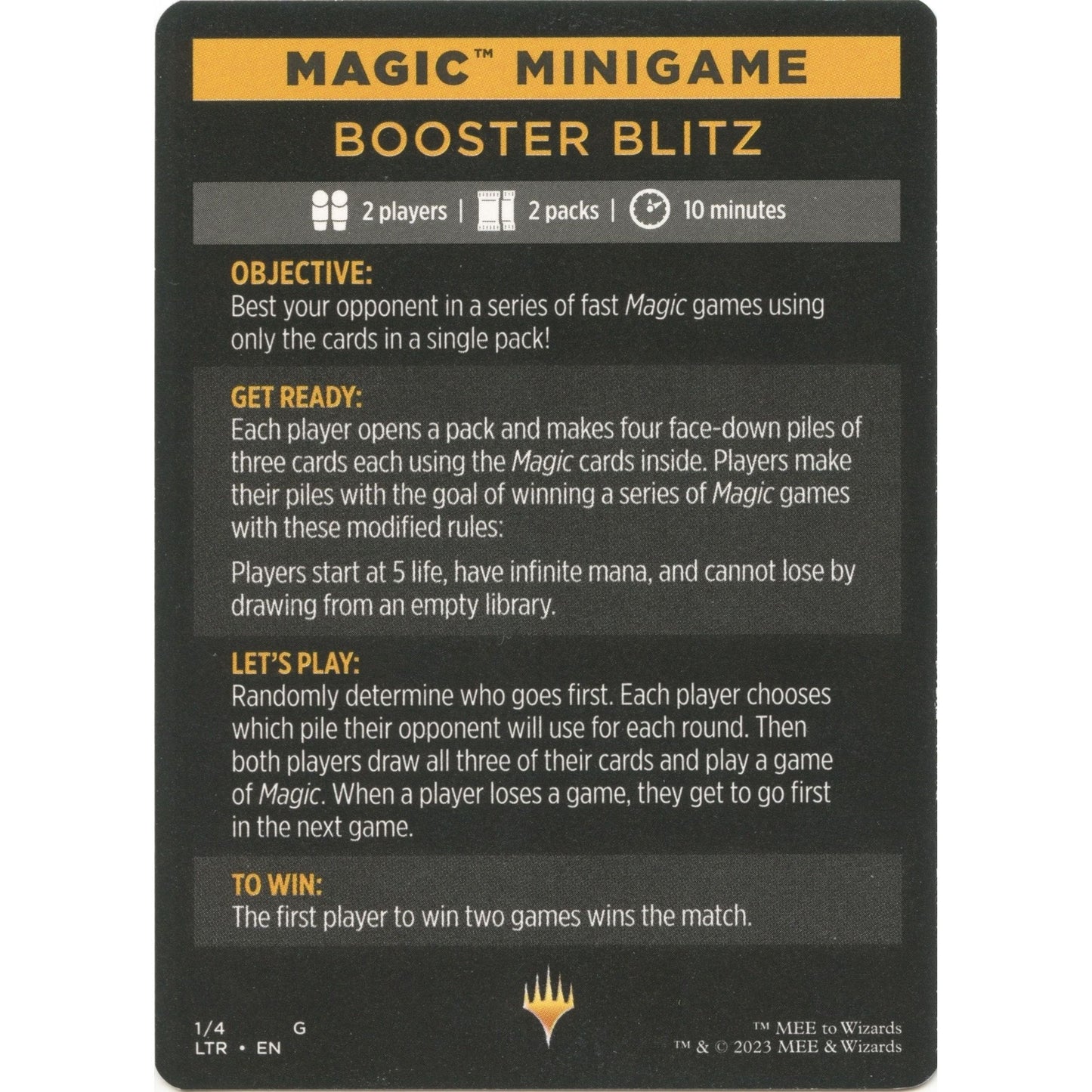 Image for Magic Minigame: Booster Blitz (1) (LTR) - Magic: The Gathering
