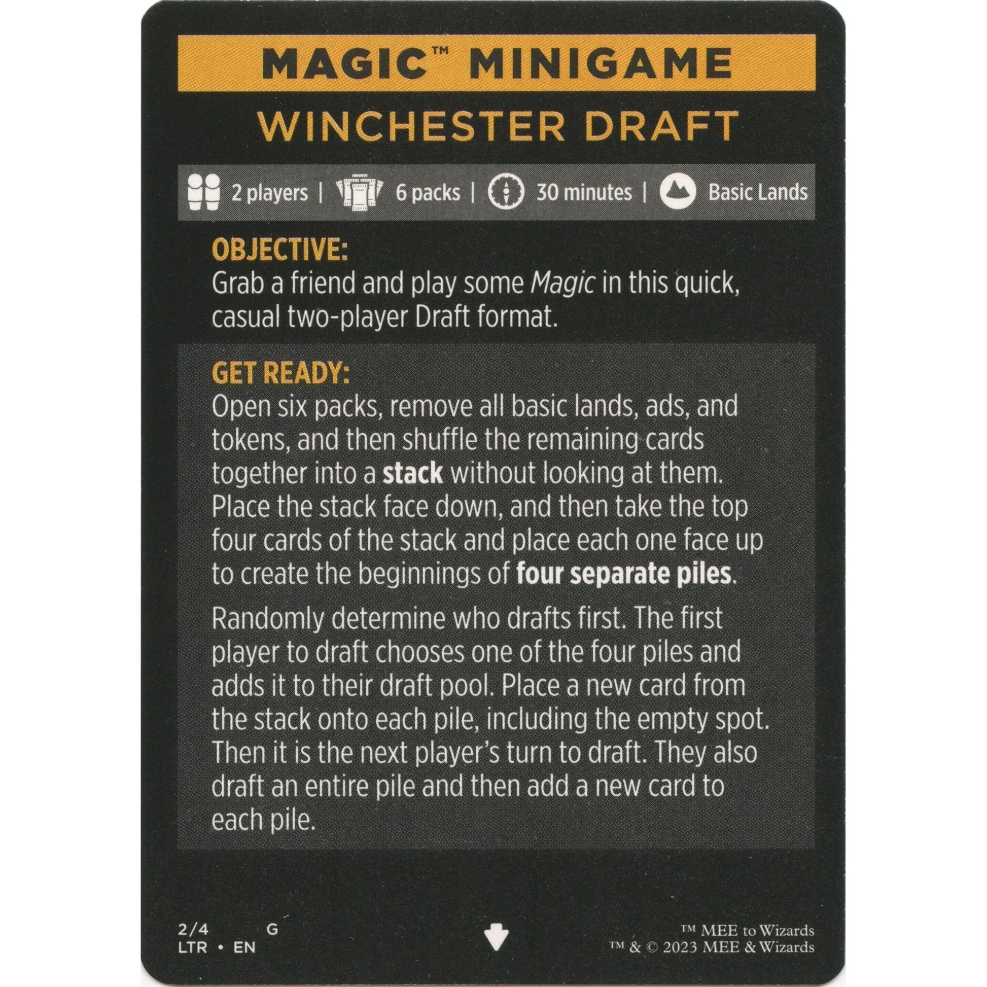 Image for Magic Minigame: Winchester Draft (2) (LTR) - Magic: The Gathering