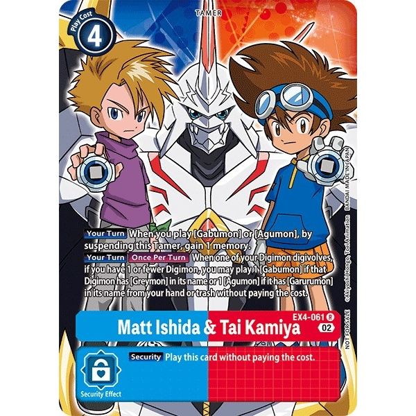 Image for Matt Ishida & Tai Kamiya (Alternate Art) (EX4-061 R) (EX04) - Digimon Card Game