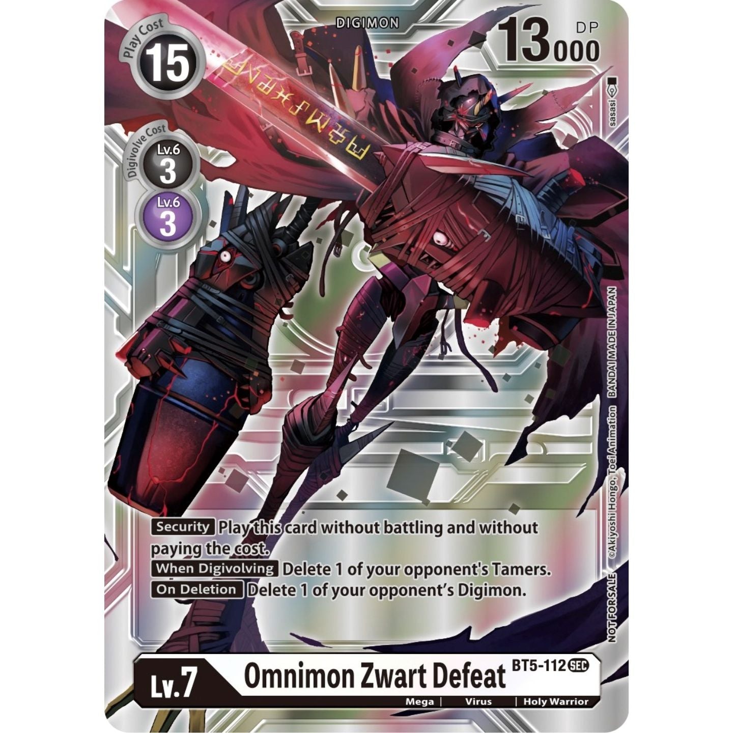 Image for Omnimon Zwart Defeat (Silver Alternate Art) (BT5-112 SEC) (EX04) - Digimon Card Game