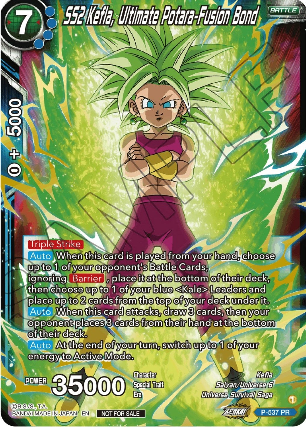 Image for SS2 Kefla, Ultimate Potara-Fusion Bond (Championship Selection Pack 2023 Vol.2) (Gold-Stamped Silver Foil) (P-537) (TPR) - Dragon Ball Super: Masters