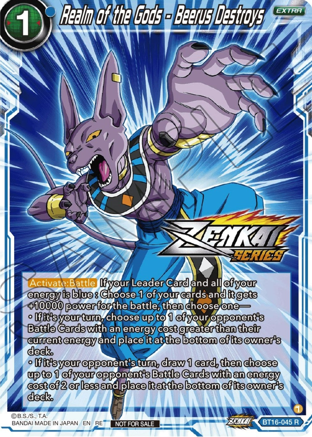 Image for Realm of the Gods - Beerus Destroys (Event Pack 12) (BT16-045) (TPR) - Dragon Ball Super: Masters