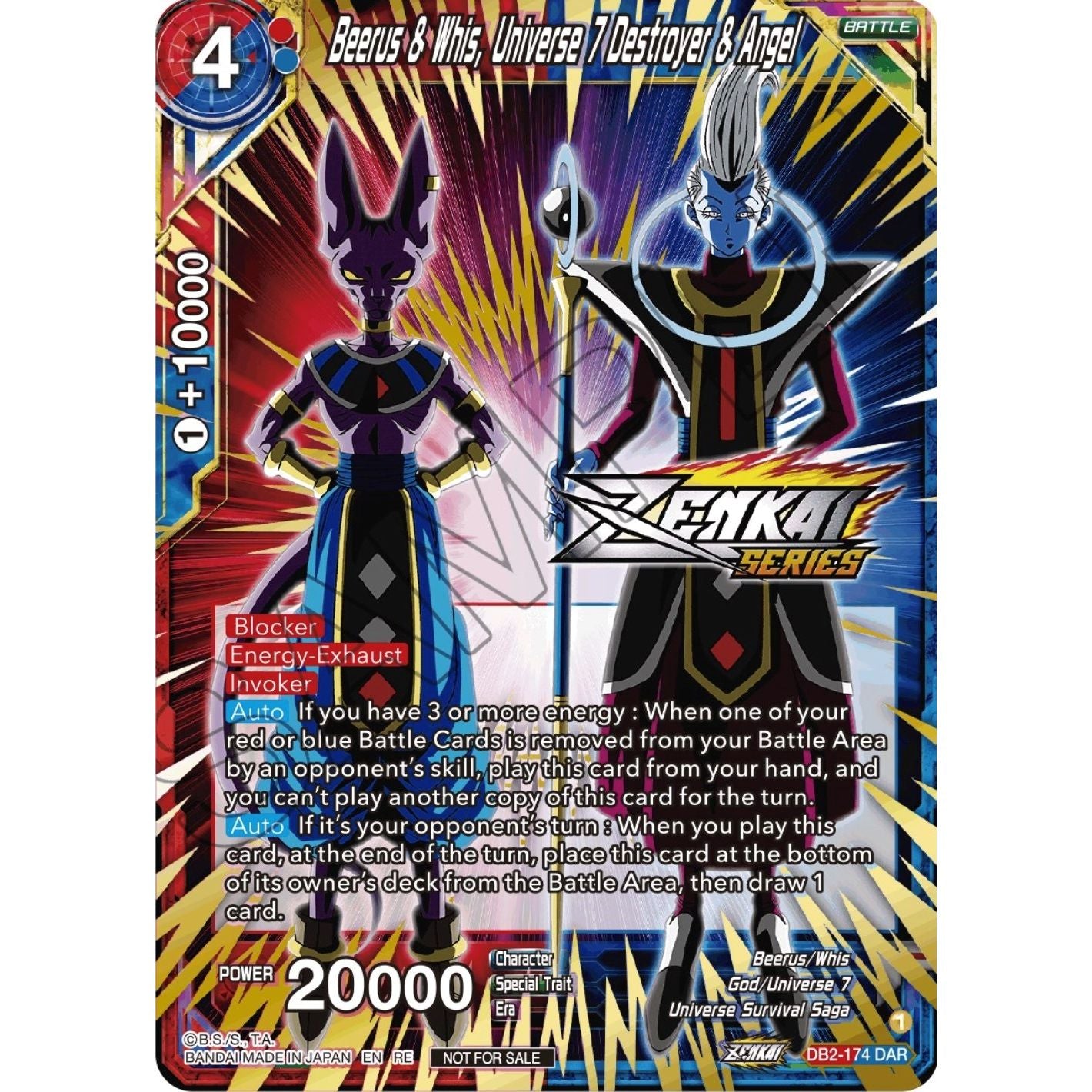 Image for Beerus & Whis, Universe 7 Destroyer & Angel (Event Pack 12) (DB2-174) (TPR) - Dragon Ball Super: Masters