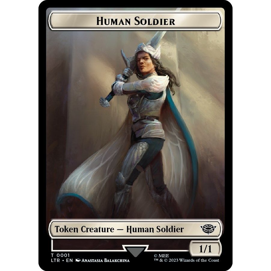 Image for Human Soldier (0001) // Food (0011) Double-Sided Token (1 // 11) (LTR) - Magic: The Gathering