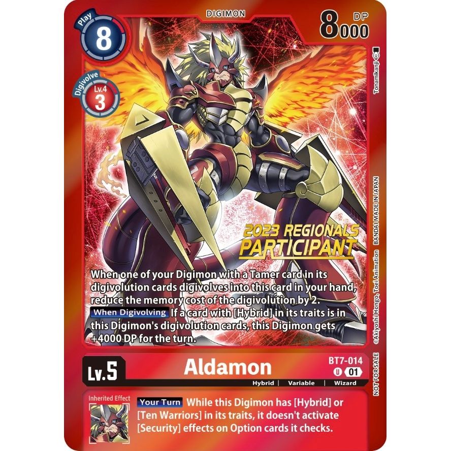 Image for Aldamon (2023 Regionals Participant) (BT7-014 U) (BT07) - Digimon Card Game
