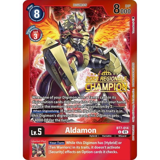 Image for Aldamon (2023 Regionals Champion) (BT7-014 U) (BT07) - Digimon Card Game