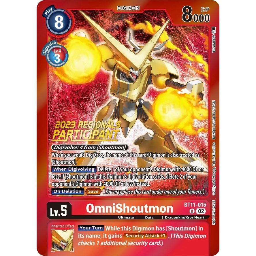 Image for OmniShoutmon (2023 Regionals Participant) (BT11-015 R) (BT11) - Digimon Card Game