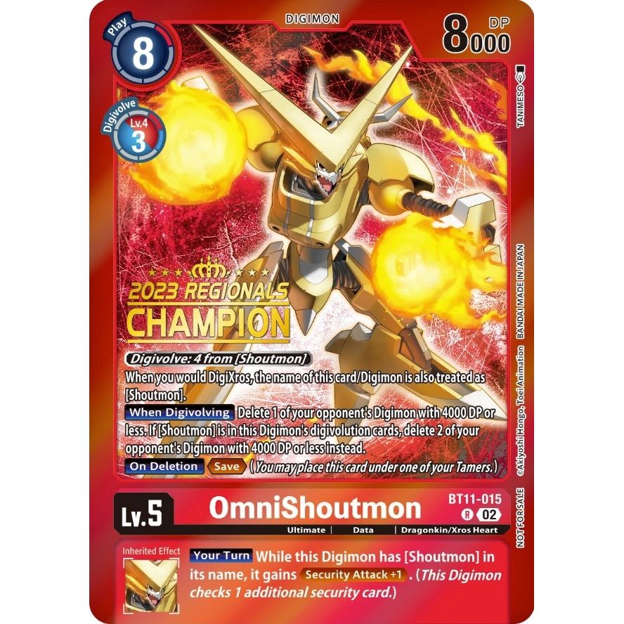 Image for OmniShoutmon (2023 Regionals Champion) (BT11-015 R) (BT11) - Digimon Card Game