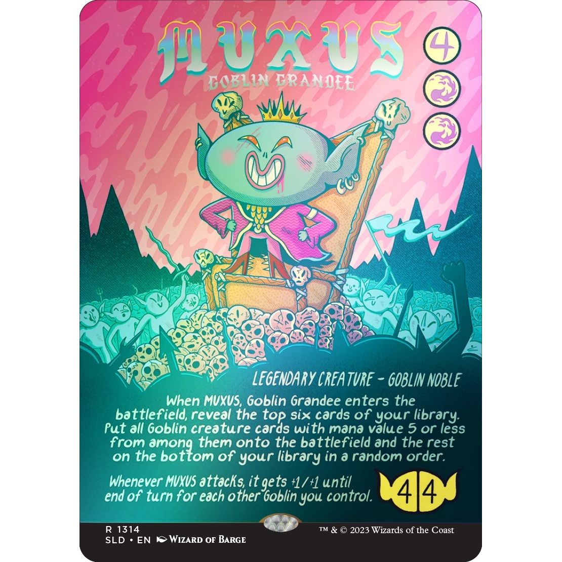 Image for Muxus, Goblin Grandee (Rainbow Foil) (1314) (SLD) - Magic: The Gathering
