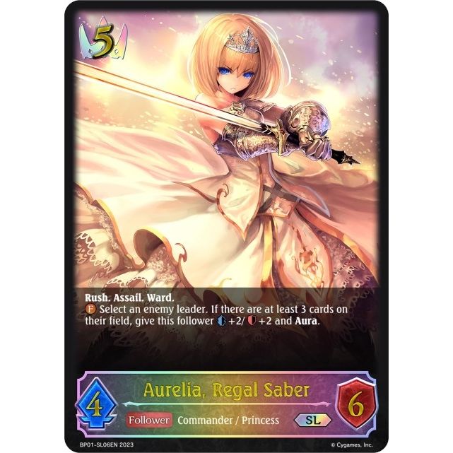 Image for Aurelia, Regal Saber (SL) (BP01-SL06EN) (BP01) - Shadowverse: Evolve
