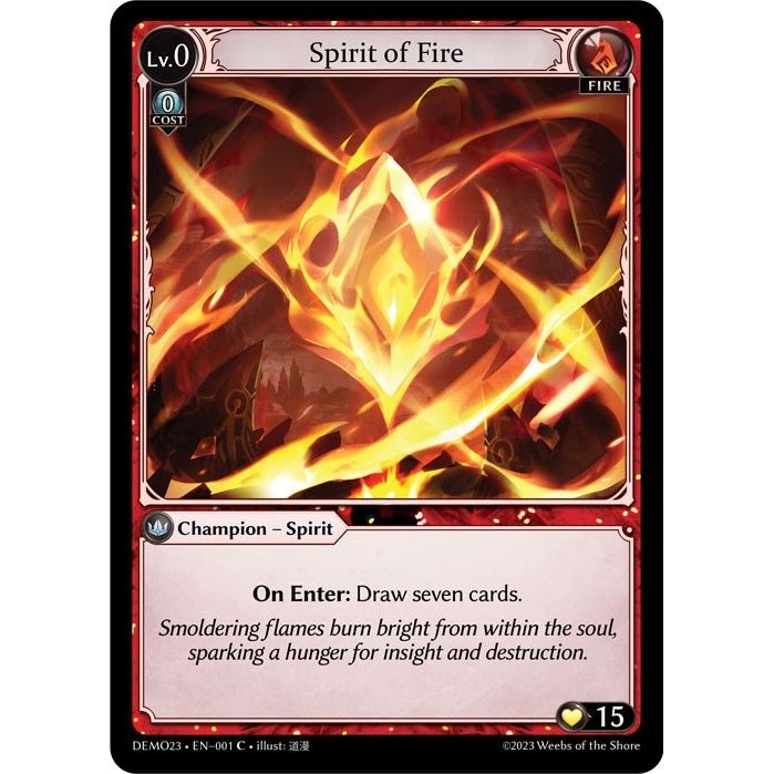Image for Spirit of Fire (001) (DEMO23) - Grand Archive TCG