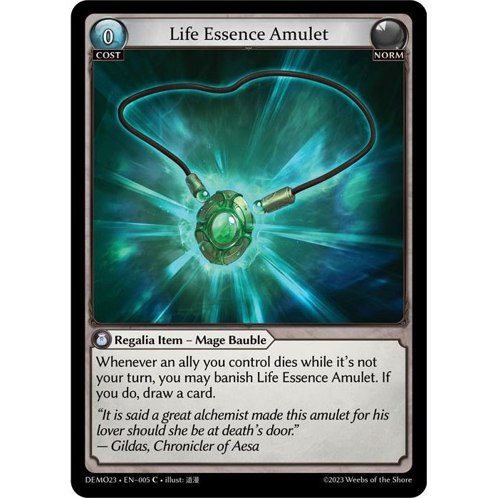 Image for Life Essence Amulet (005) (DEMO23) - Grand Archive TCG