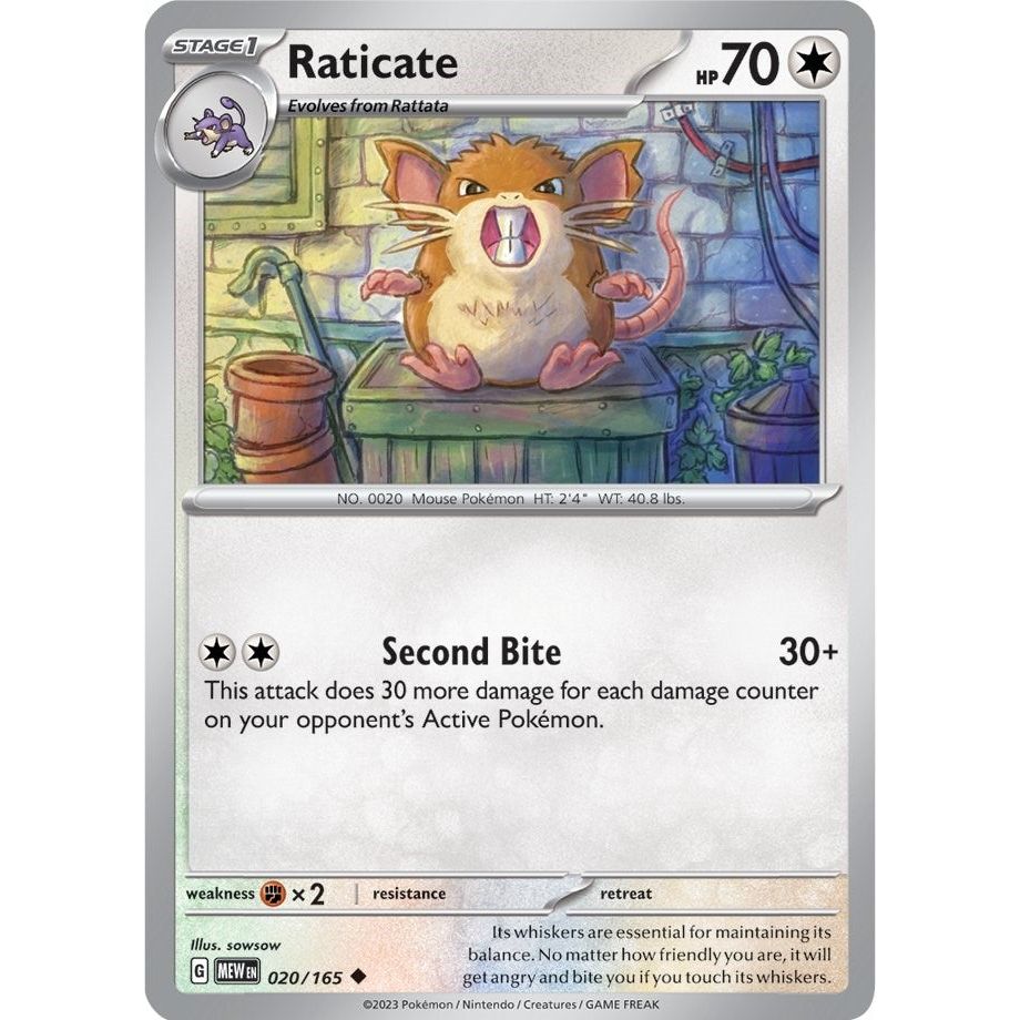 Image for Raticate (020/165) (MEW) - Pokemon