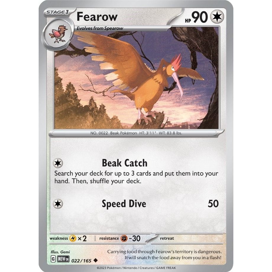 Image for Fearow (022/165) (MEW) - Pokemon