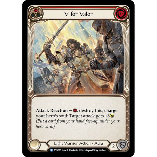 Image for V for Valor (Red) (DTD060) (DTD) - Flesh and Blood TCG