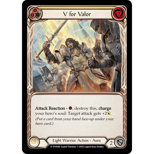 Image for V for Valor (Yellow) (DTD061) (DTD) - Flesh and Blood TCG