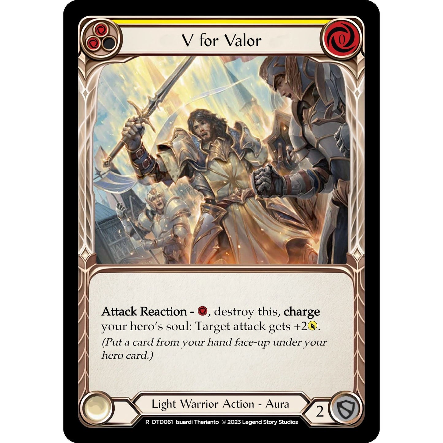 Image for V for Valor (Yellow) (DTD061) (DTD) - Flesh and Blood TCG