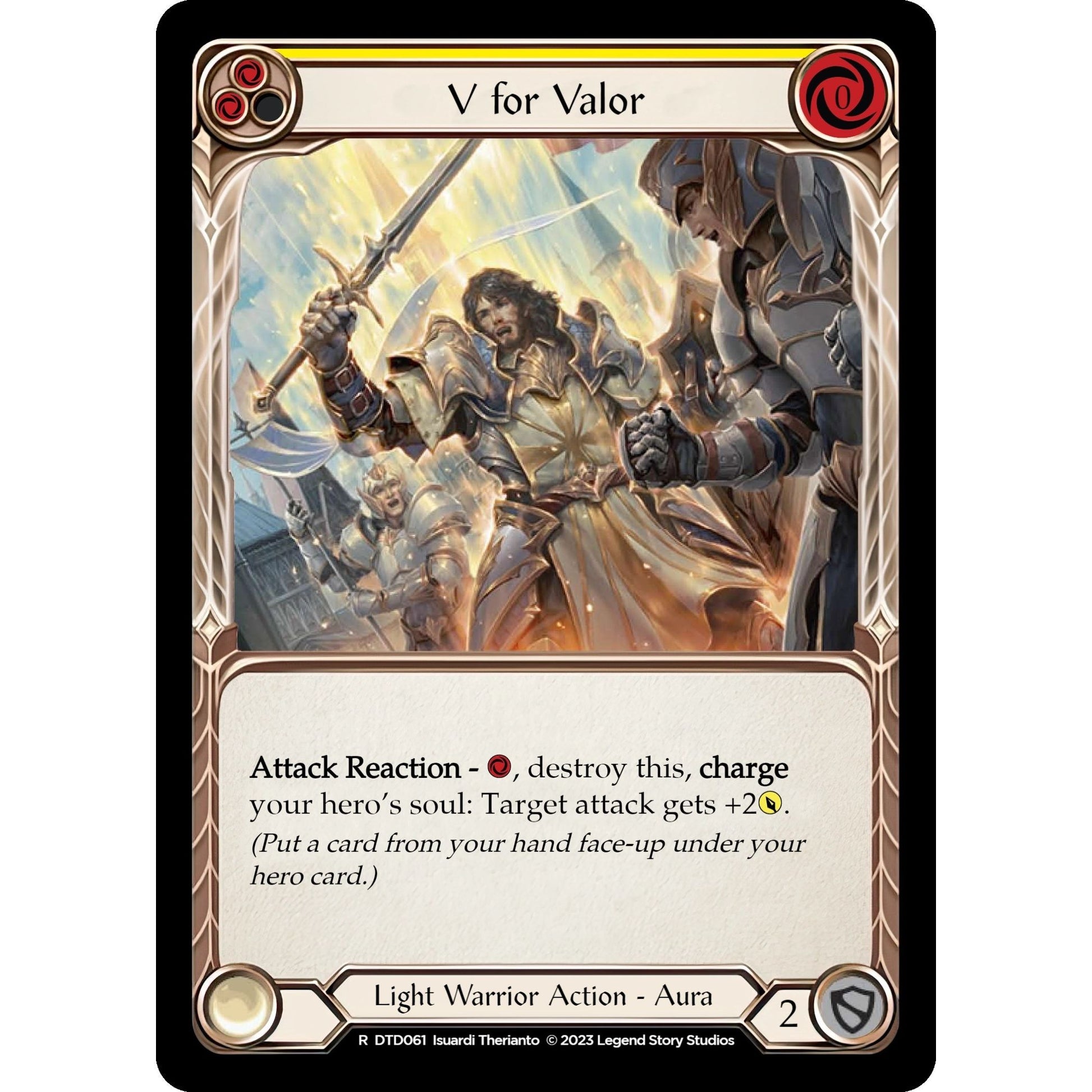 Image for V for Valor (Yellow) (DTD061) (DTD) - Flesh and Blood TCG