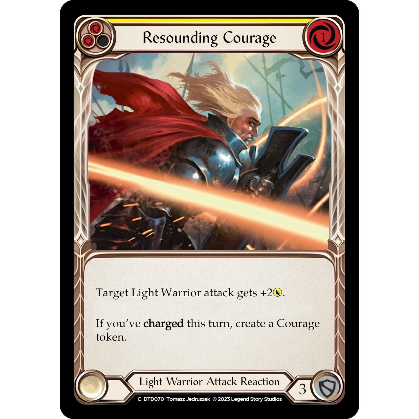 Image for Resounding Courage (Yellow) (DTD070) (DTD) - Flesh and Blood TCG