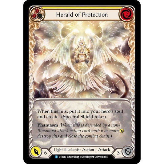 Image for Herald of Protection (Yellow) (DTD015) (DTD) - Flesh and Blood TCG