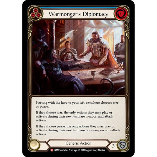Image for Warmonger's Diplomacy (DTD230) (DTD) - Flesh and Blood TCG