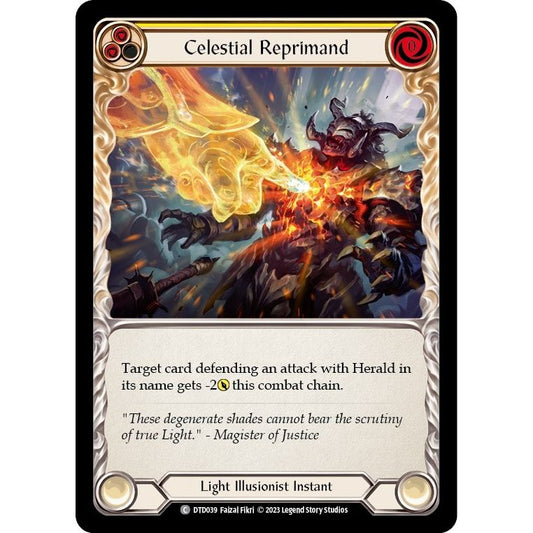 Image for Celestial Reprimand (Yellow) (DTD039) (DTD) - Flesh and Blood TCG
