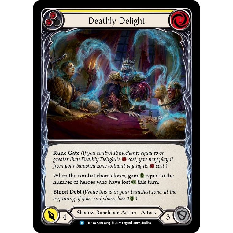 Image for Deathly Delight (Yellow) (DTD144) (DTD) - Flesh and Blood TCG