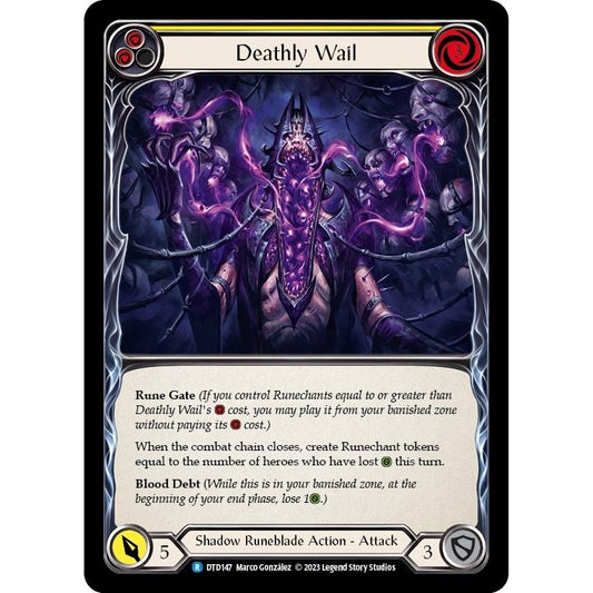 Image for Deathly Wail (Yellow) (DTD147) (DTD) - Flesh and Blood TCG