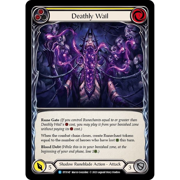 Image for Deathly Wail (Yellow) (DTD147) (DTD) - Flesh and Blood TCG