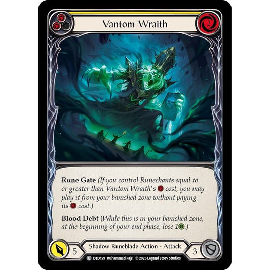 Image for Vantom Wraith (Yellow) (DTD159) (DTD) - Flesh and Blood TCG