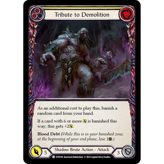 Image for Tribute to Demolition (Yellow) (DTD128) (DTD) - Flesh and Blood TCG