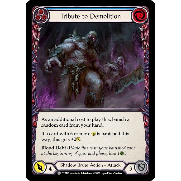 Image for Tribute to Demolition (Blue) (DTD129) (DTD) - Flesh and Blood TCG