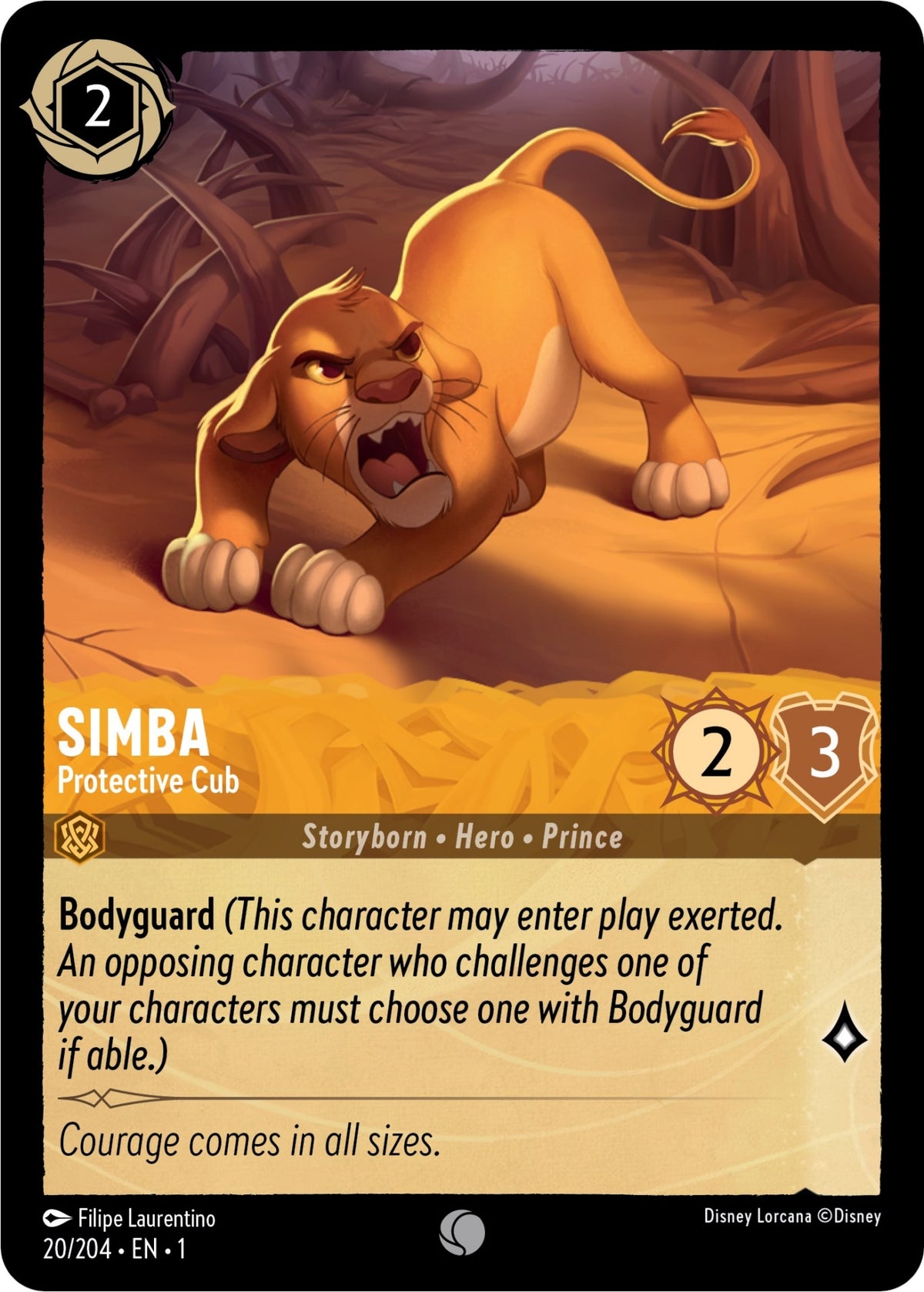 Image for Simba - Protective Cub (20/204) (1) - Disney Lorcana