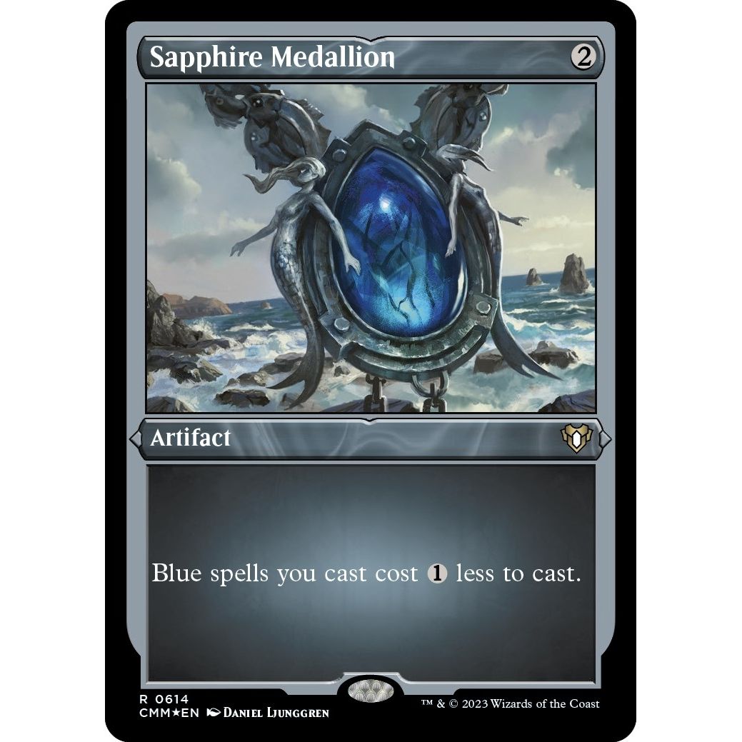Image for Sapphire Medallion (Foil Etched) (614) (CMM) - Magic: The Gathering