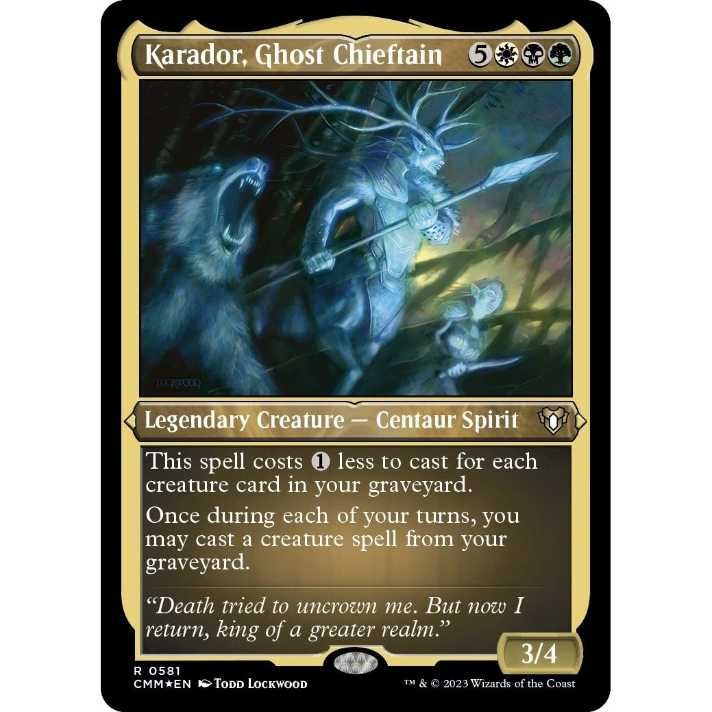 Image for Karador, Ghost Chieftain (Foil Etched) (581) (CMM) - Magic: The Gathering