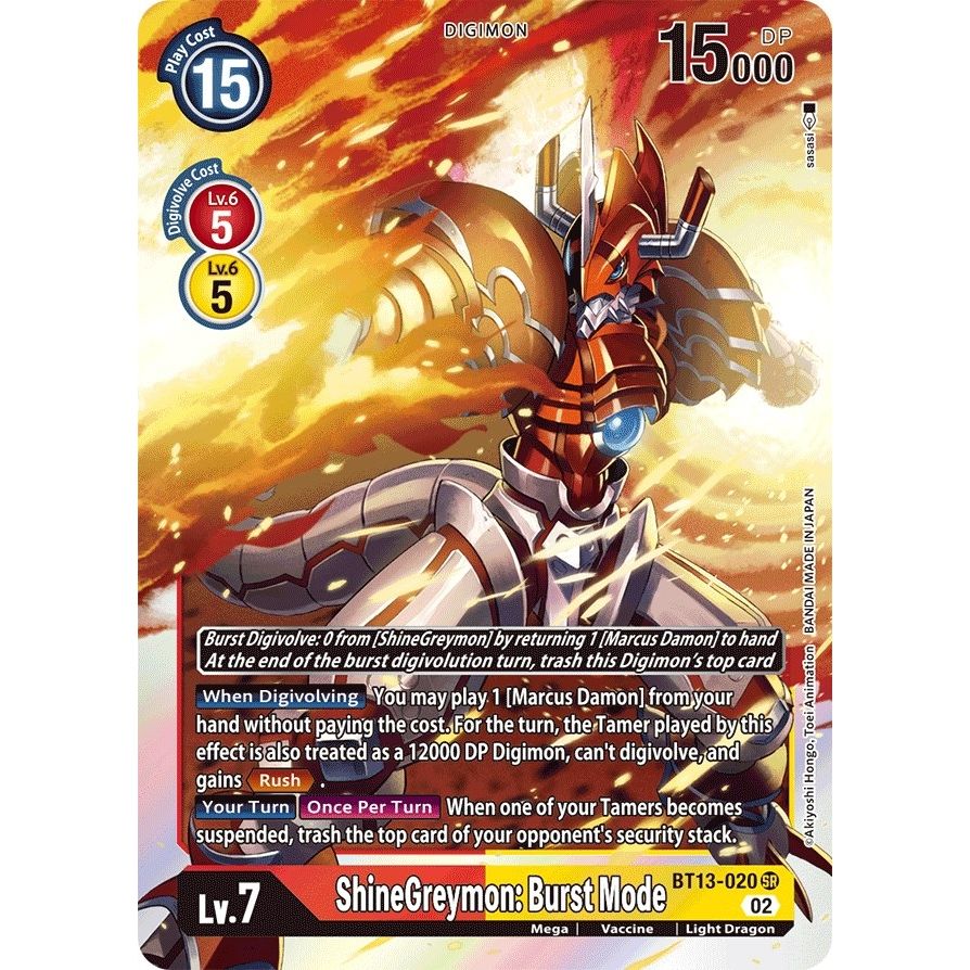 Image for ShineGreymon: Burst Mode (BT13-020 SR) (BT13) - Digimon Card Game