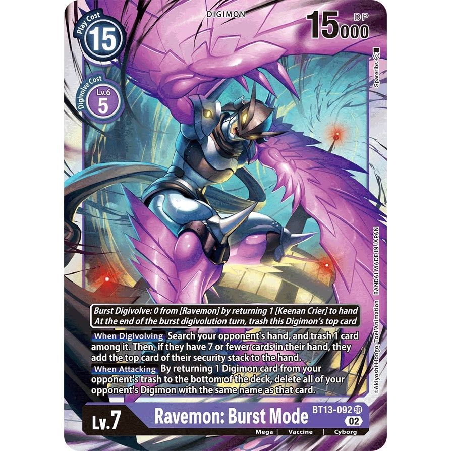 Image for Ravemon: Burst Mode (BT13-092 SR) (BT13) - Digimon Card Game