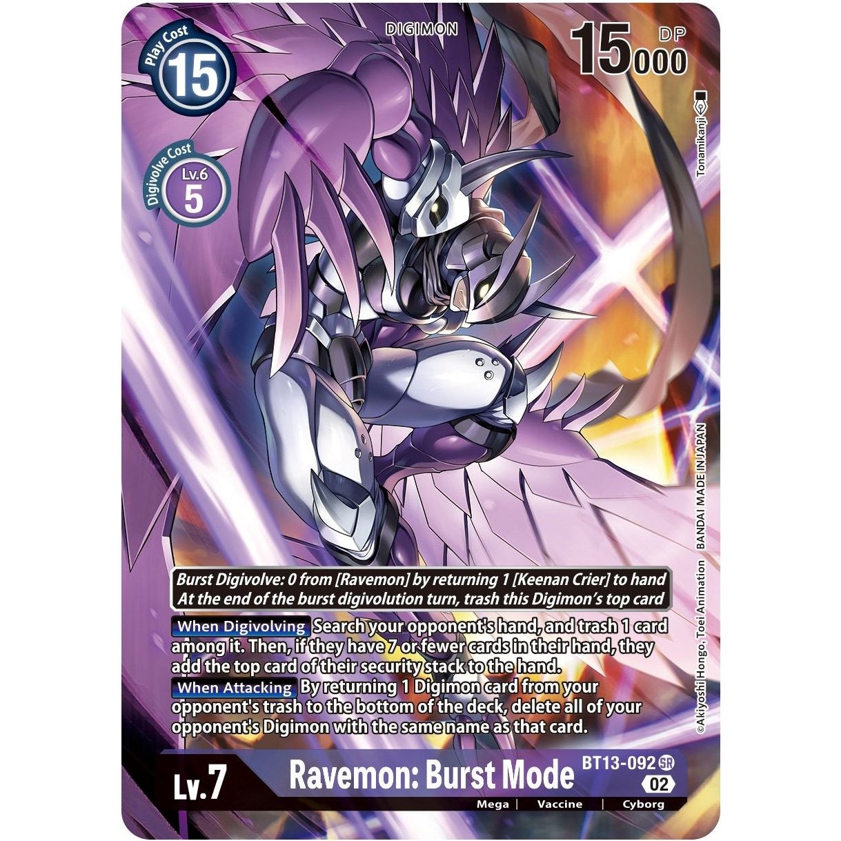 Image for Ravemon: Burst Mode (Alternate Art) (BT13-092 SR) (BT13) - Digimon Card Game