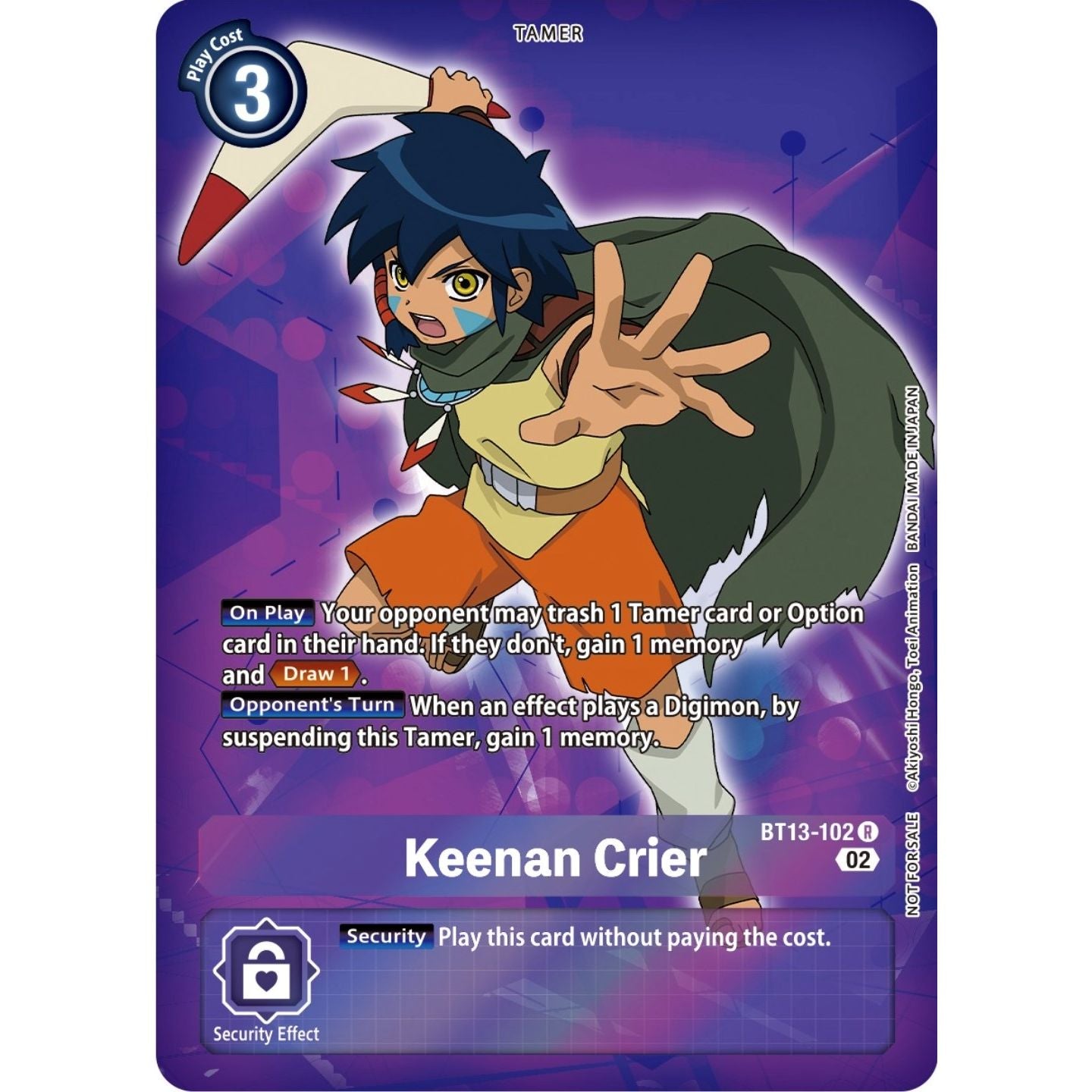 Image for Keenan Crier (Box Topper) (BT13-102 R) (BT13) - Digimon Card Game