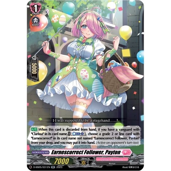 Image for Earnescorrect Follower, Payton (D-SS05/031EN) (D-SS05) - Cardfight Vanguard