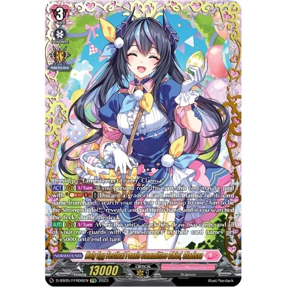 Image for Holy Egg Festival Praxis Committee Chief, Clarissa (FFR) (D-SS05/FFR06EN) (D-SS05) - Cardfight Vanguard