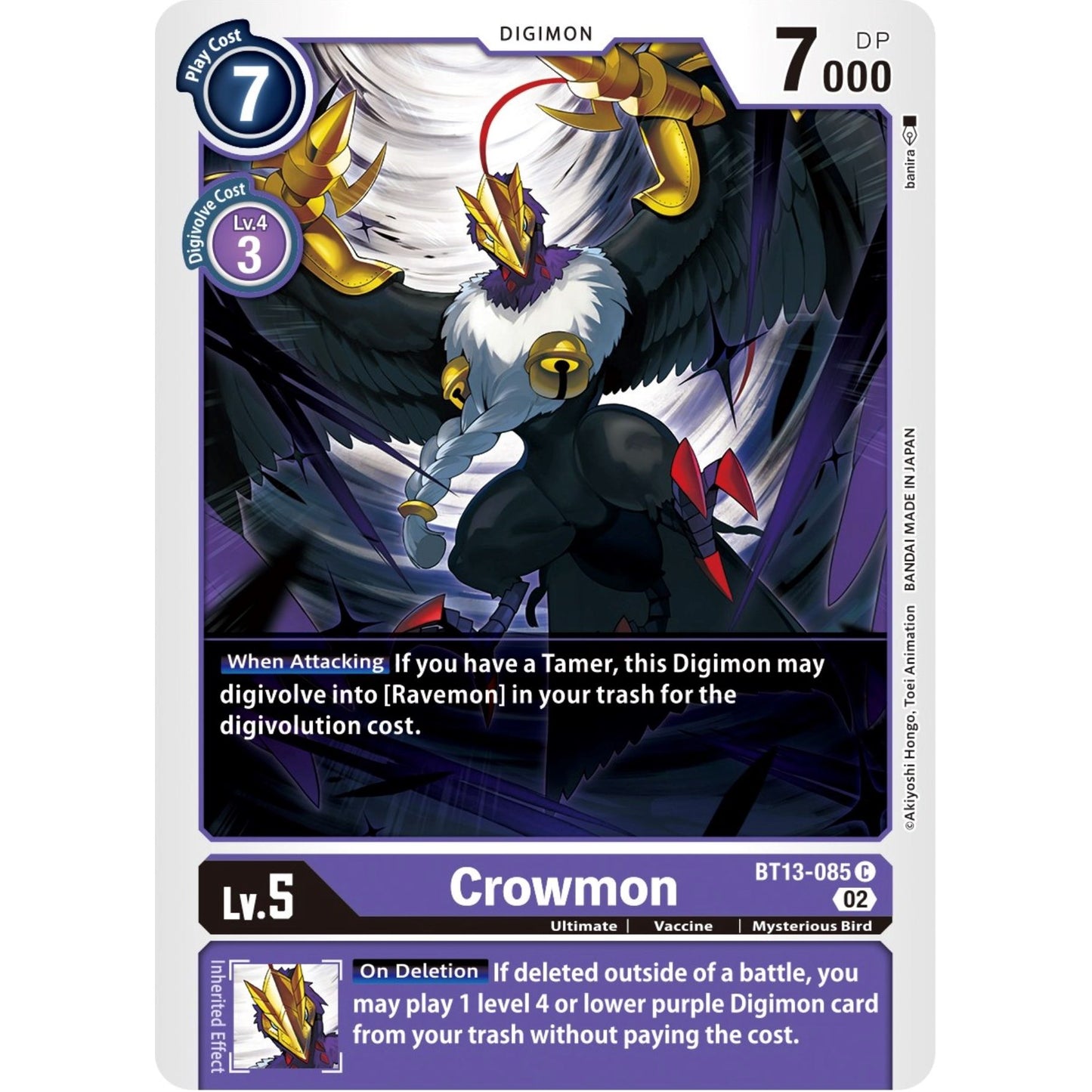 Image for Crowmon (BT13-085 C) (BT13) - Digimon Card Game