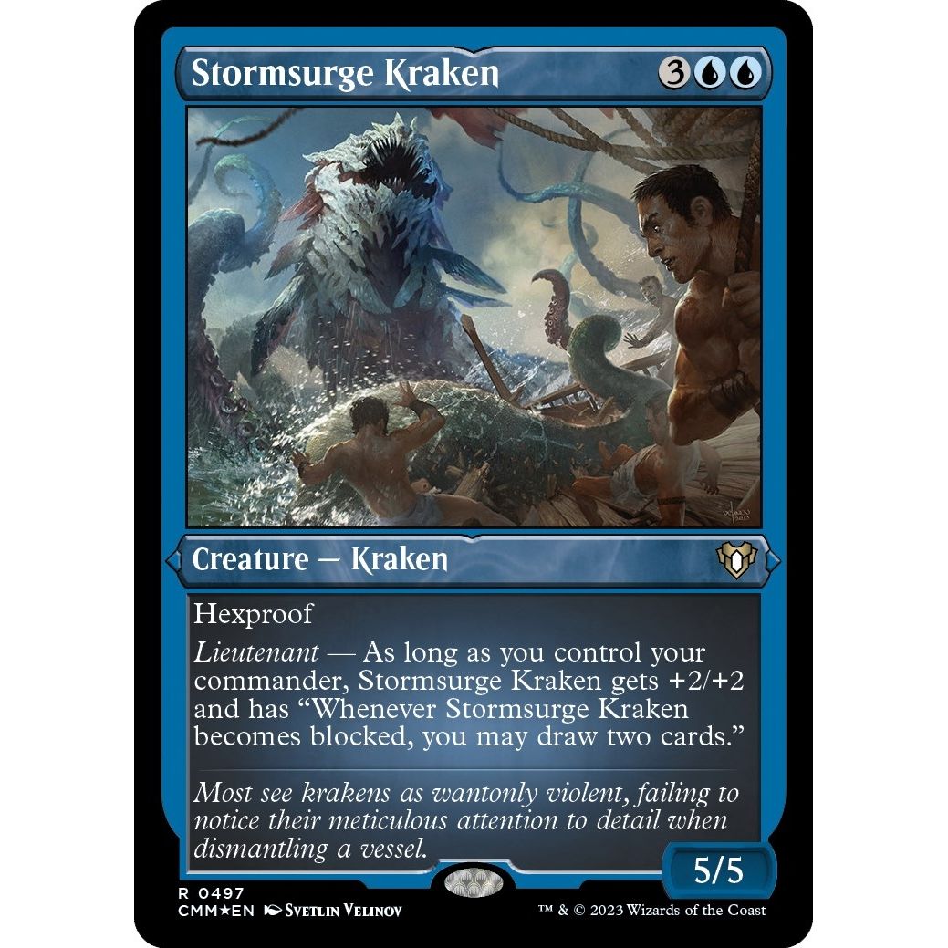 Image for Stormsurge Kraken (Foil Etched) (497) (CMM) - Magic: The Gathering