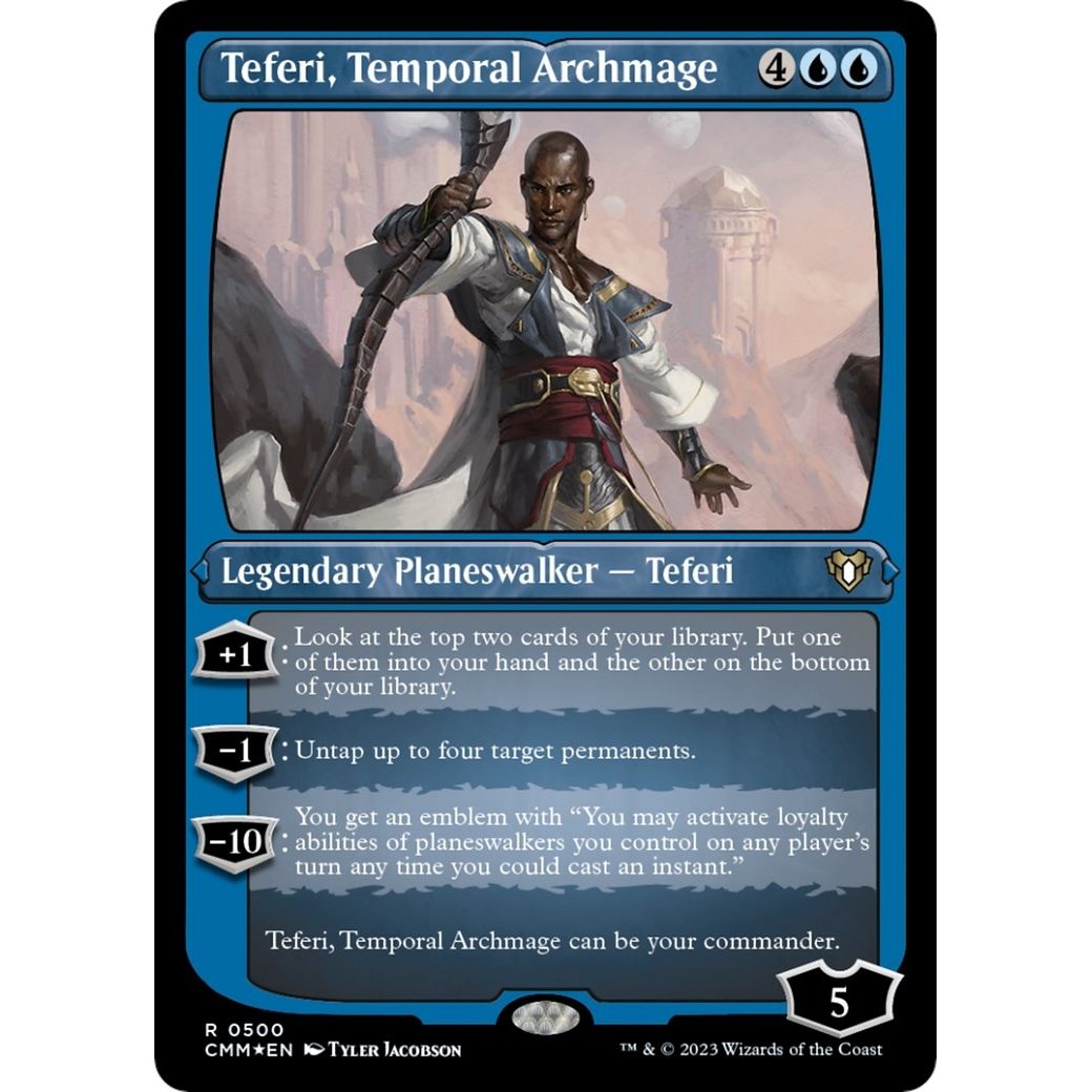 Image for Teferi, Temporal Archmage (Foil Etched) (500) (CMM) - Magic: The Gathering