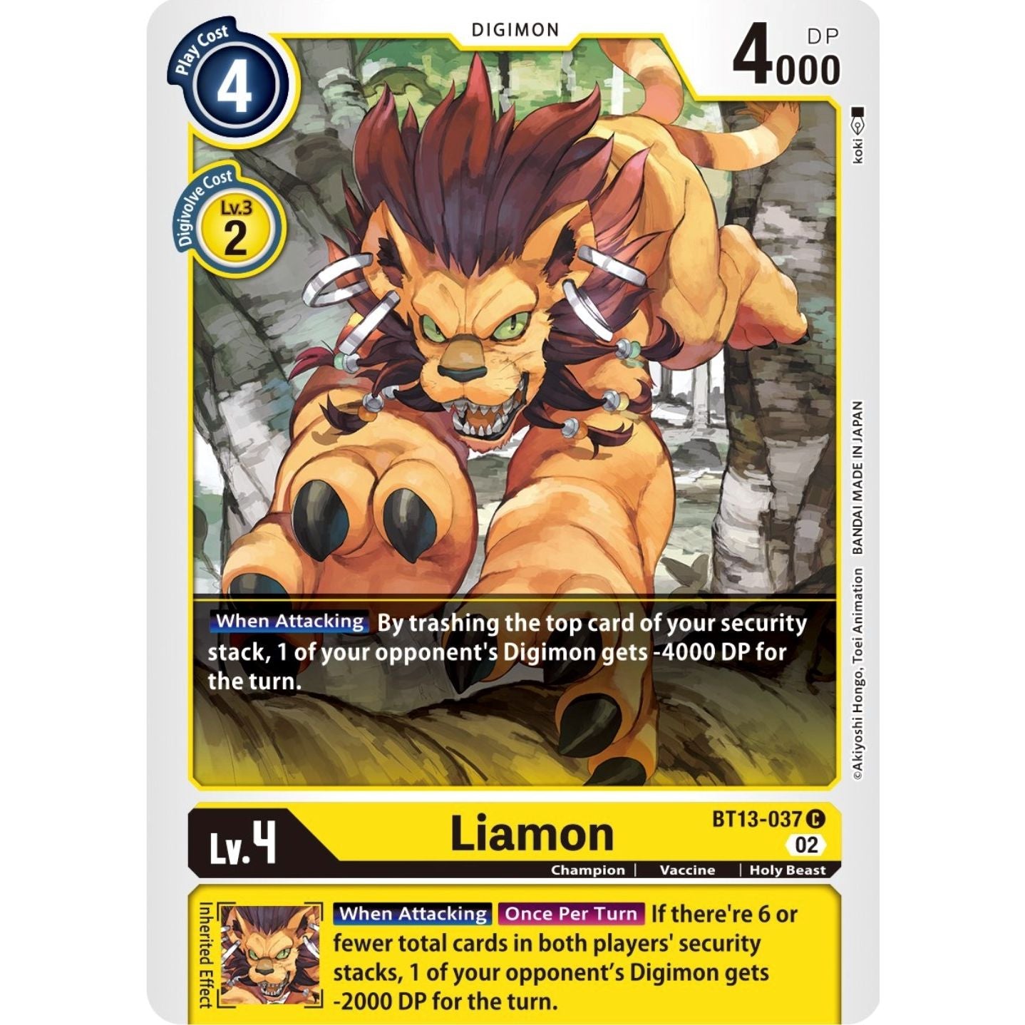Image for Liamon (BT13-037 C) (BT13) - Digimon Card Game