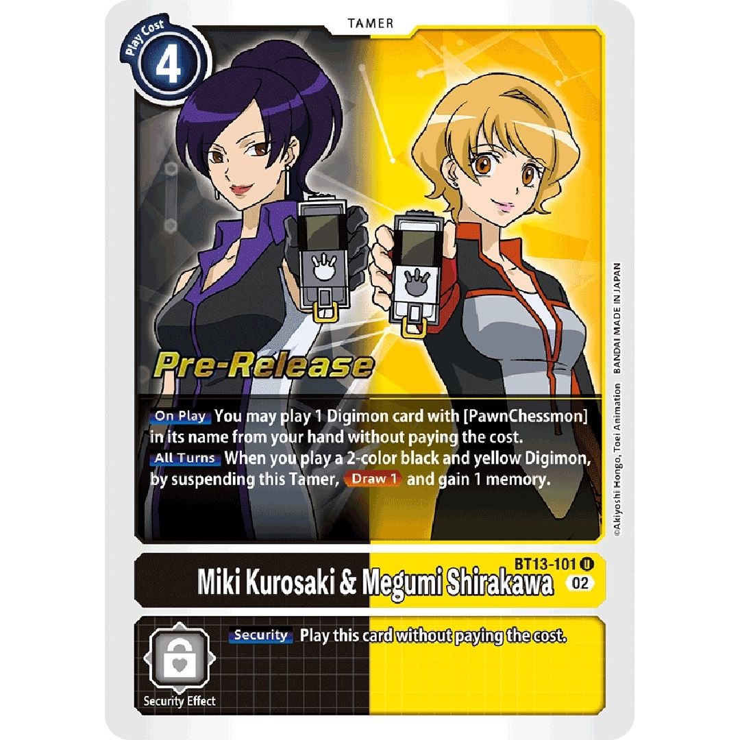 Image for Miki Kurosaki & Megumi Shirakawa (BT13-101 U) (BT13_PR) - Digimon Card Game