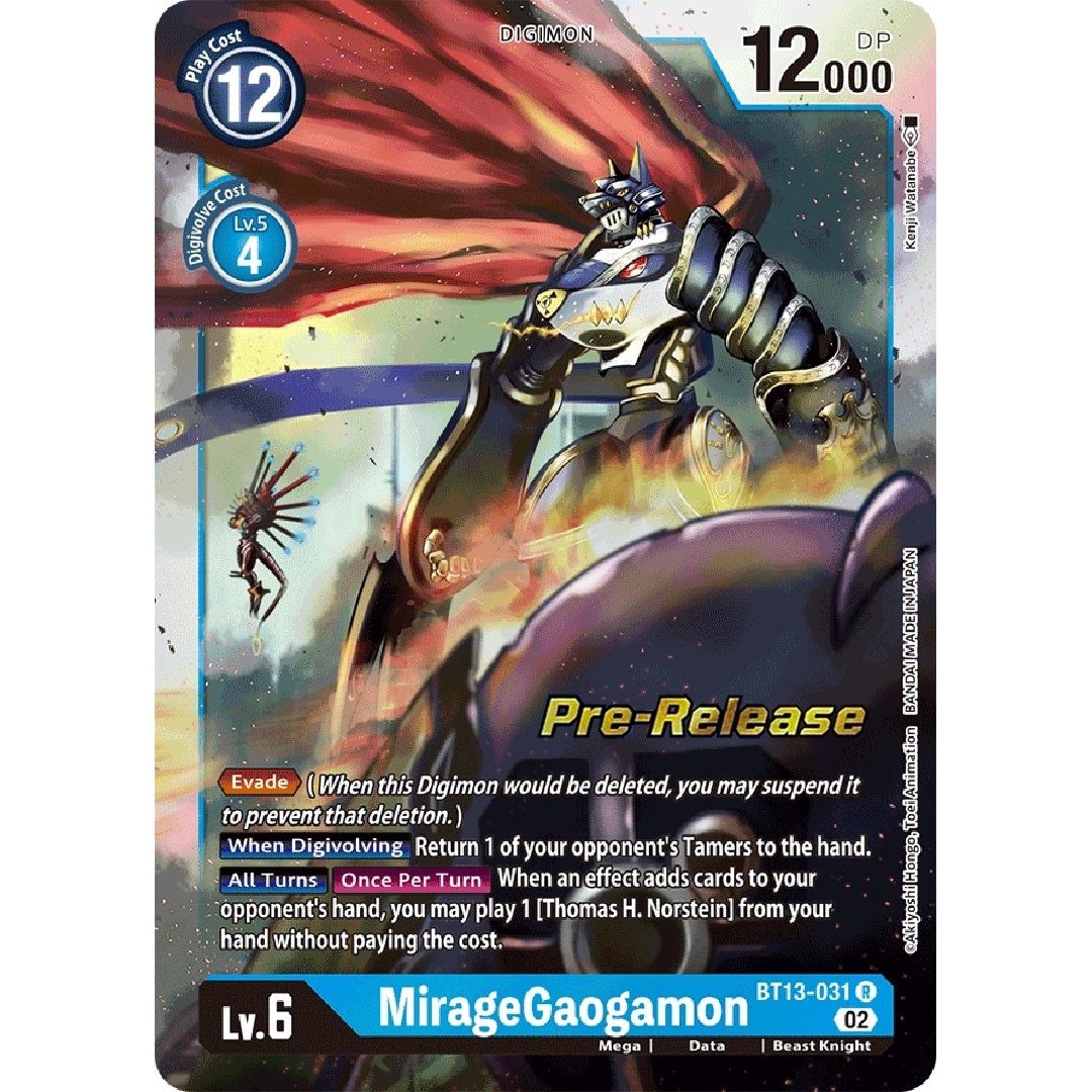 Image for MirageGaogamon (BT13-031 R) (BT13_PR) - Digimon Card Game