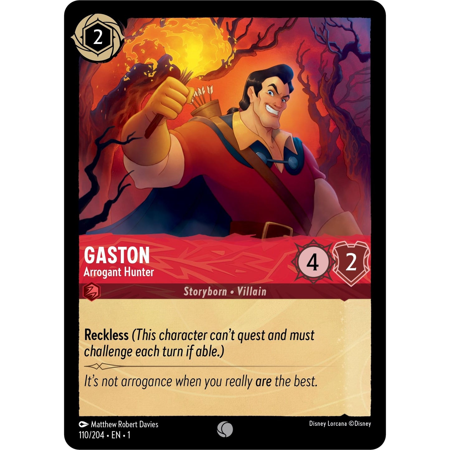 Image for Gaston - Arrogant Hunter (110/204) (1) - Disney Lorcana